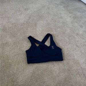 Navy Cross-Back Sports Bra